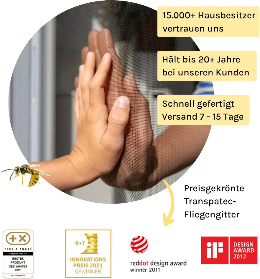 Neher Insektenschutz online bestellen auf Maß - Shop - Insekten bleiben draussen - Fliegengitter-Türen und Fenster kaufen - Zertifiziert